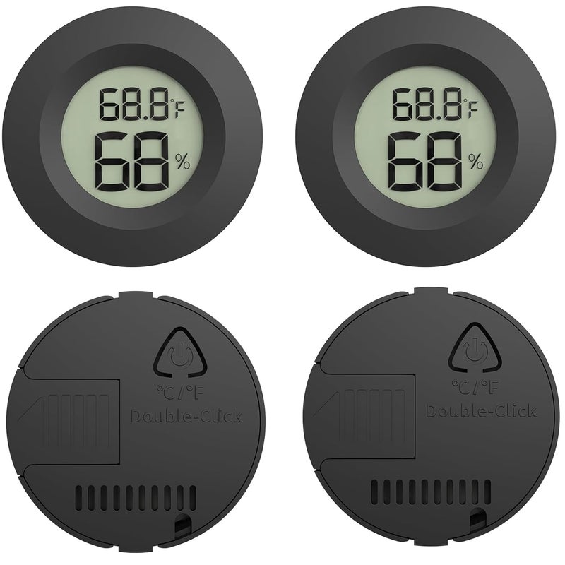 Newlight66 4 Pack Mini Digital Hygrometer Gauge Indoor Thermometer,Humidity Gauge LCD Monitor Temperature Outdoor Humidity Meter for Greenhouse Jars Incubators Guitar Case (4) - Image 1